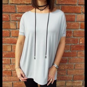 PIKO 1988 Dolman Tunic Top Silver Gray